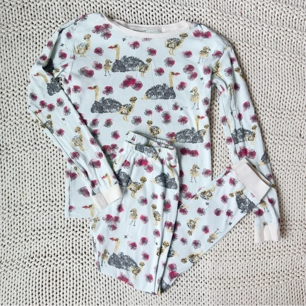 Burt's Bees Kids Floral and Birds Pajama Set Size 8